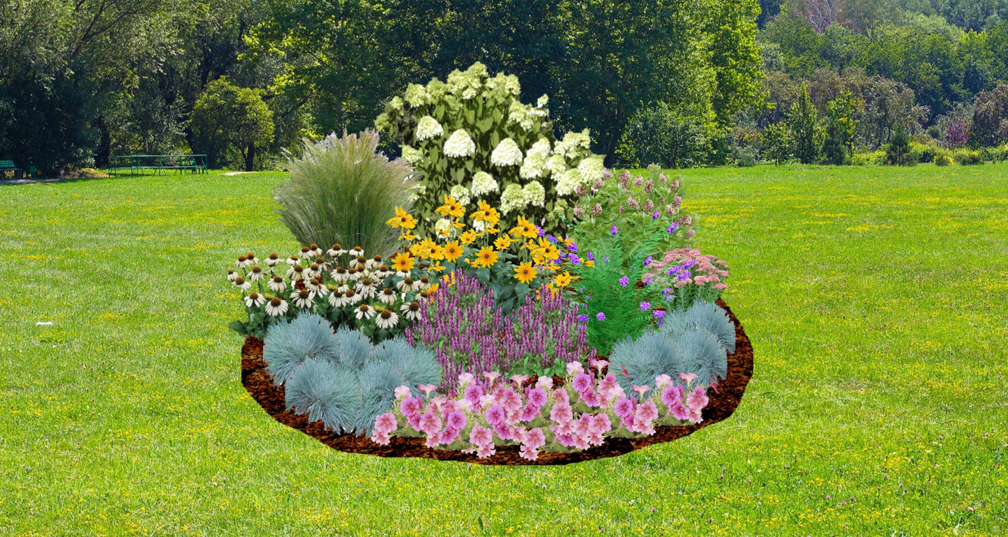 Pollinator Garden, Comprehensive Design Plans with Cost Estimate, Easy to Grow, Perennial Flowerbed Plans, Zones 4-9