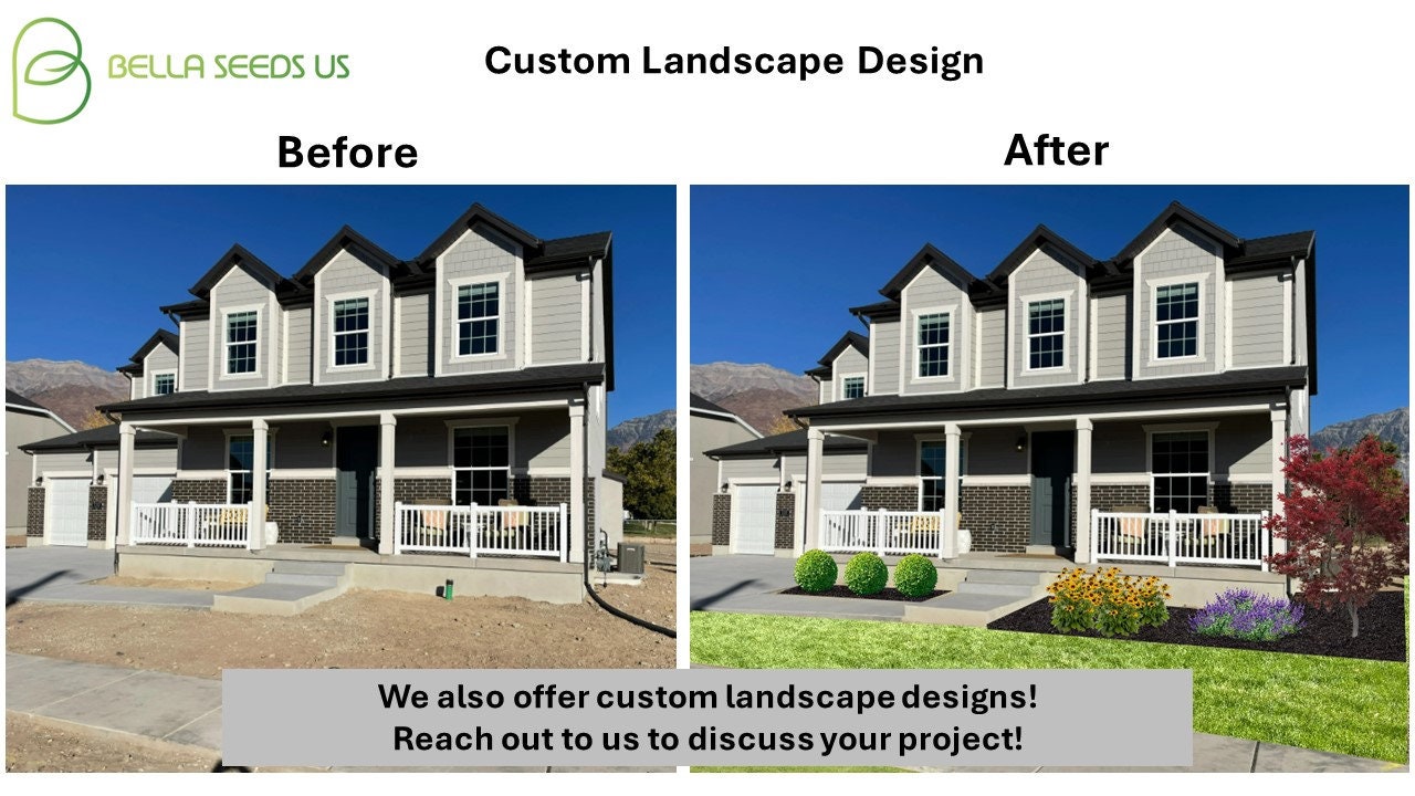Premade Simple Landscape Plan for Front Beds, Low Maintenance, Easy to Grow, Perennial Flowerbed Plans, Zones 5-9