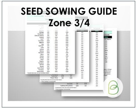 2024 Seed Starting Cheat Sheet Zone 3 4 Last Frost 5/15/2024 Vegetables, Flowers, and Herbs (printable PDF), Gardening, Seed Sowing Guide