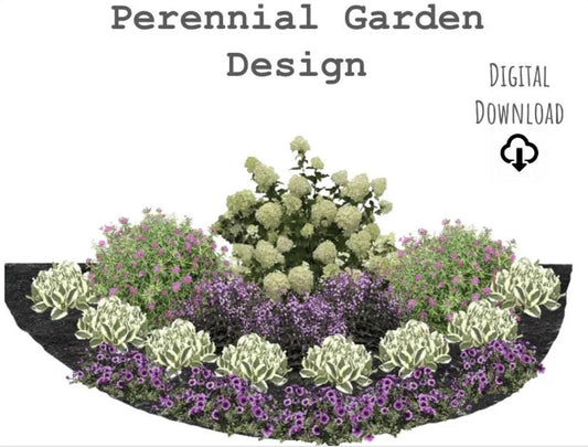 Perennial Garden Design,  Landscape Design, Easy to Grow, Zones 3-8, Digital Download